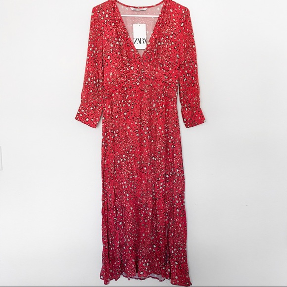 red leopard print maxi dress